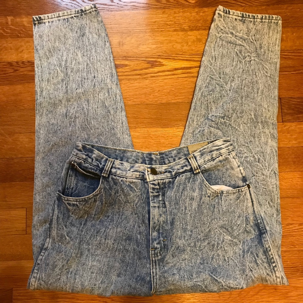 Vtg 80s Republic Denim Acid Wash Mom Jeans